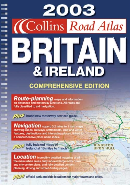 2003 Collins Comprehensive Road Atlas Britain and Ireland, Spiral bound Book