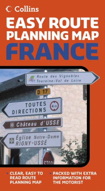 Collins Easy Route Planning Map France, Sheet map, folded Book