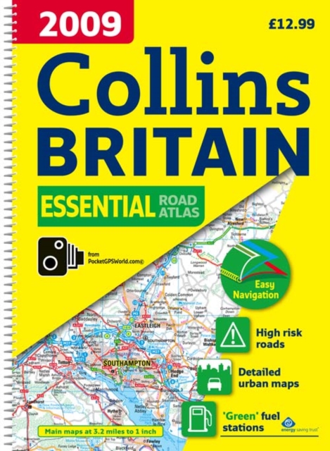 2009 Collins Essential Road Atlas Britain, Spiral bound Book
