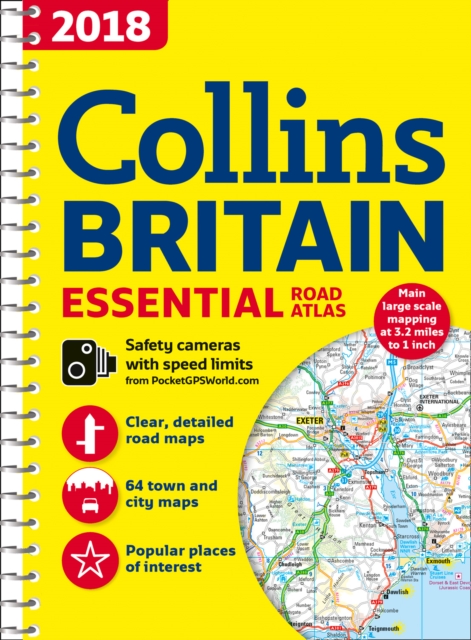 2018 Collins Essential Road Atlas Britain, Spiral bound Book
