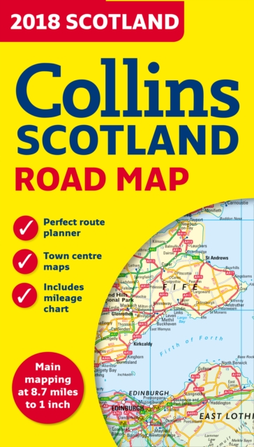 2018 Collins Map of Scotland, Sheet map, folded Book