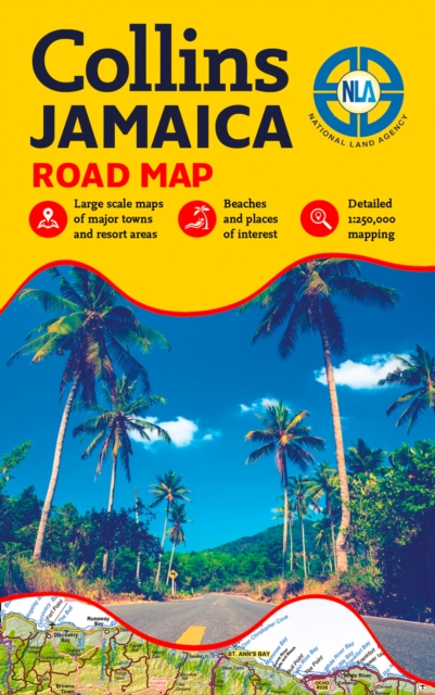 Jamaica Road Map, Sheet map, folded Book