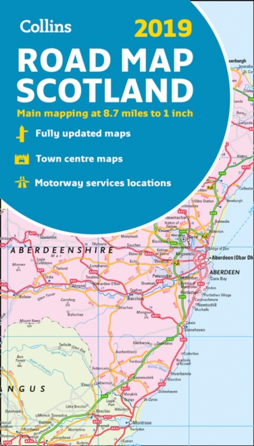 2019 Collins Map of Scotland, Sheet map, folded Book