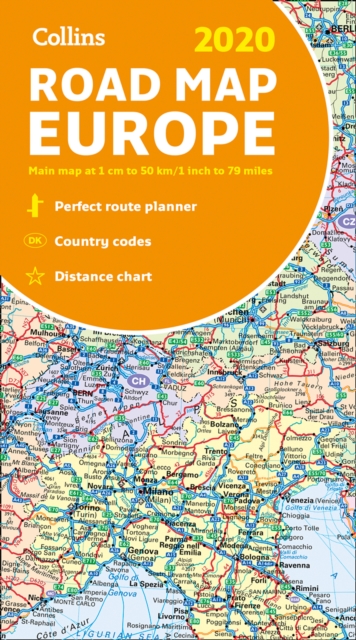 2020 Collins Map of Europe, Sheet map, folded Book