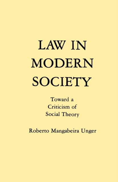 Law in Modern Society, Paperback / softback Book