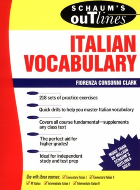 Schaum's Outline of Italian Vocabulary, Paperback Book