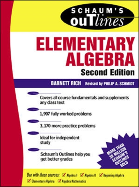 Schaum's Outline of Elementary Algebra, Paperback Book