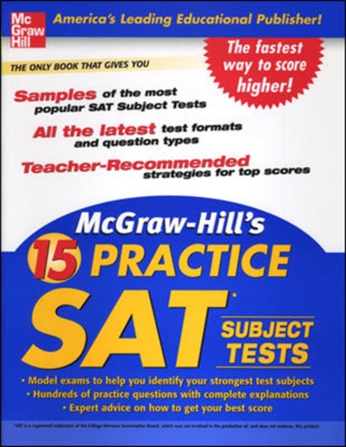 McGraw-Hill's 15 Practice SAT Subject Tests, Paperback / softback Book