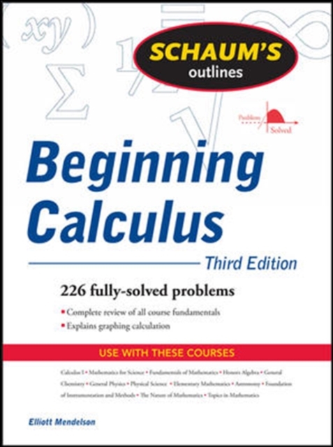 Schaum's Outline of Beginning Calculus, Paperback / softback Book
