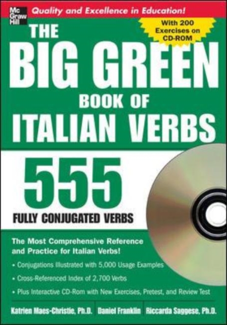 The Big Green Book of Italian Verbs (Book w/CD-ROM) : 555 Fully Conjugated Verbs, Mixed media product Book