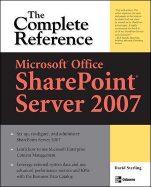 Microsoft® Office SharePoint® Server 2007: The Complete Reference, Paperback / softback Book