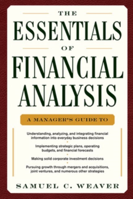 The Essentials of Financial Analysis, Hardback Book