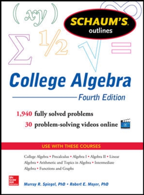 Schaum's Outline of College Algebra, Paperback / softback Book