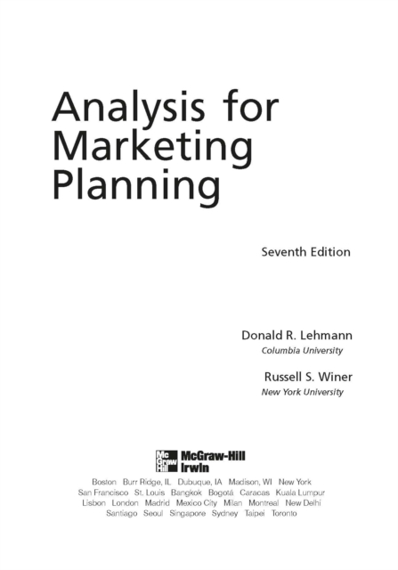 EBOOK: Analysis For Marketing Planning, PDF eBook