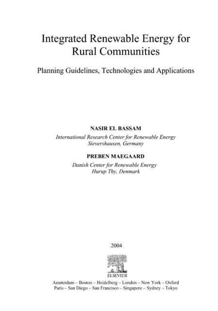 Integrated Renewable Energy for Rural Communities : Planning Guidelines, Technologies and Applications, PDF eBook