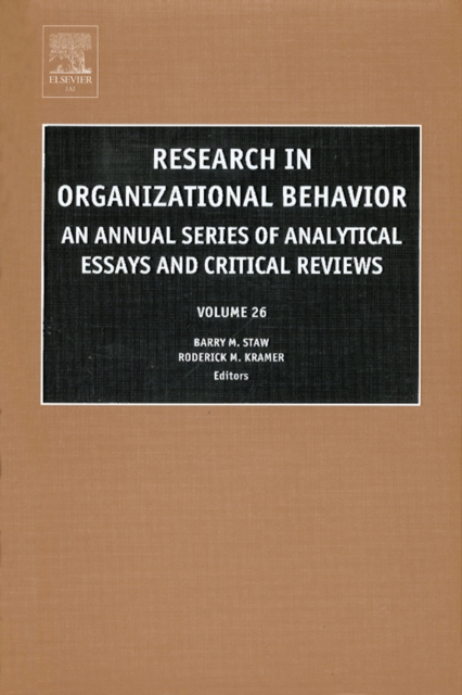 Research in Organizational Behavior : An Annual Series of Analytical Essays and Critical Reviews, PDF eBook