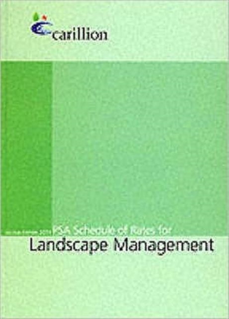 PSA Schedule of Rates for Landscape Management, Hardback Book