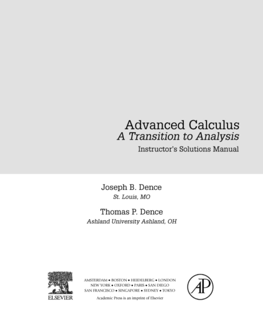Advanced Calculus : A Transition to Analysis, Instructor Solutions Manual (e-only), PDF eBook