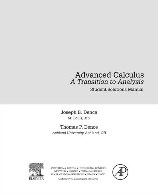 Advanced Calculus : A Transition to Analysis, Student Solutions Manual (e-only), PDF eBook