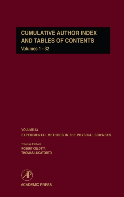 Cumulative Author Index and Tables of Contents Volumes1-32 : Author Cumulative Index Volume 33, Hardback Book