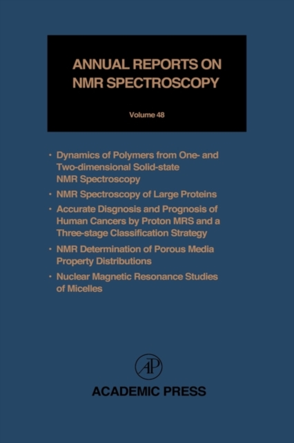 Annual Reports on NMR Spectroscopy : Volume 48, Hardback Book