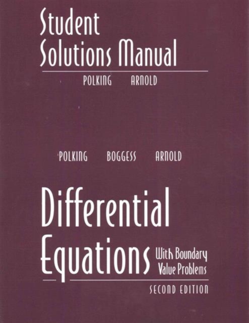 Student's Solutions Manual for Differential Equations, Electronic book text Book