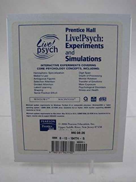 Live! : Psychology Experiments and Simulations, CD-ROM Book
