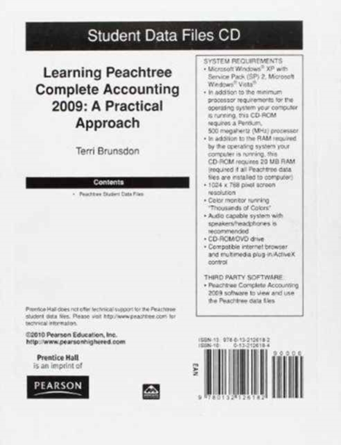 Student CD for Learning Peachtree 2009, Learning Peachtree Complete Accounting 2009, CD-ROM Book