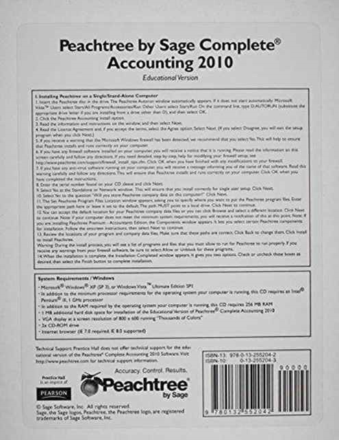 Peachtree Complete Accounting 2010 CD, CD-ROM Book