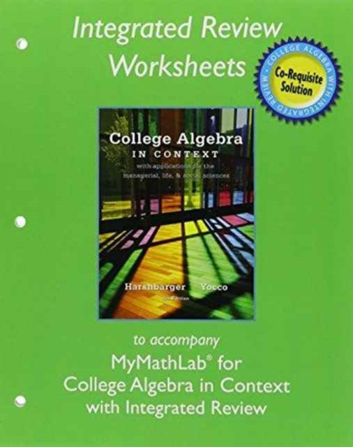 Worksheets for College Algebra in Context with Integrated Review, Paperback / softback Book