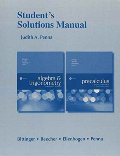 Student's Solutions Manual for Algebra and Trigonometry : Graphs and Models, Paperback / softback Book