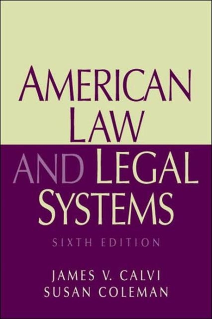 American Law and Legal Systems, Paperback Book