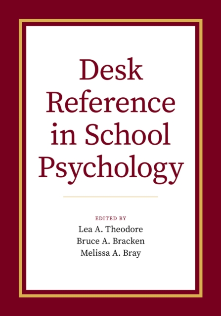 Desk Reference in School Psychology, PDF eBook