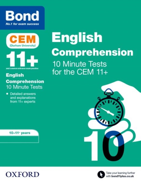 Bond 11+: CEM English Comprehension 10 Minute Tests: Ready for the 2024 exam : 10-11 Years, Paperback / softback Book