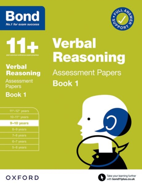 Bond 11+: Bond 11+ Verbal Reasoning Assessment Papers 9-10 years Book 1: For 11+ GL assessment and Entrance Exams, Paperback / softback Book