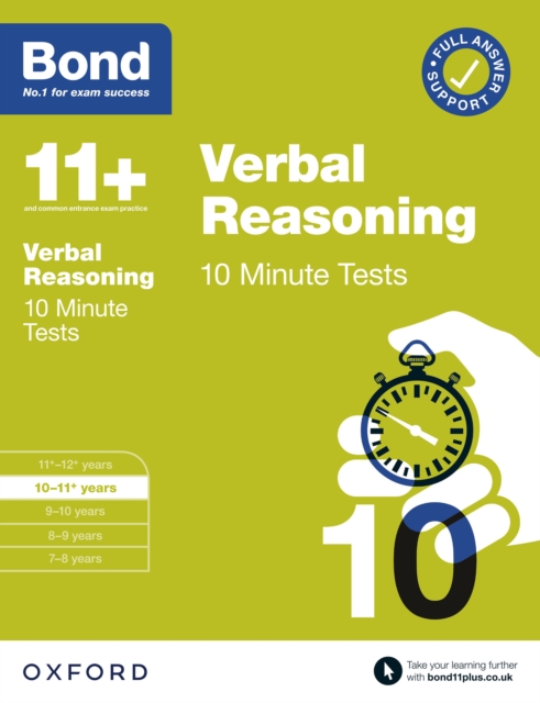 Bond 11+: Bond 11+ 10 Minute Tests Verbal Reasoning 10-11 years: Ready for the 2024 exam, PDF eBook