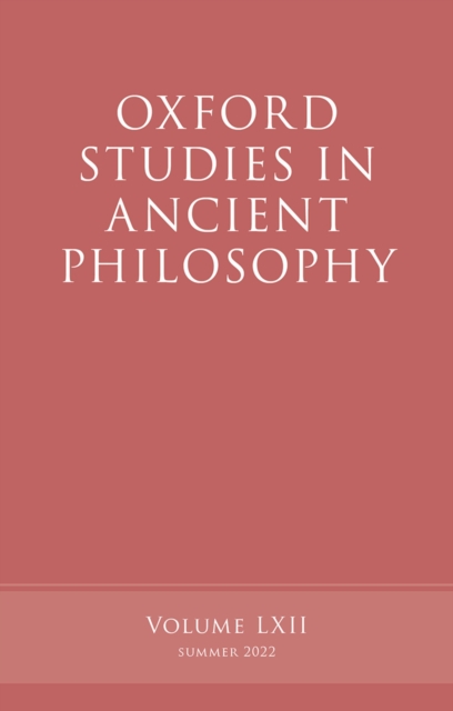 Oxford Studies in Ancient Philosophy, Volume 62, EPUB eBook