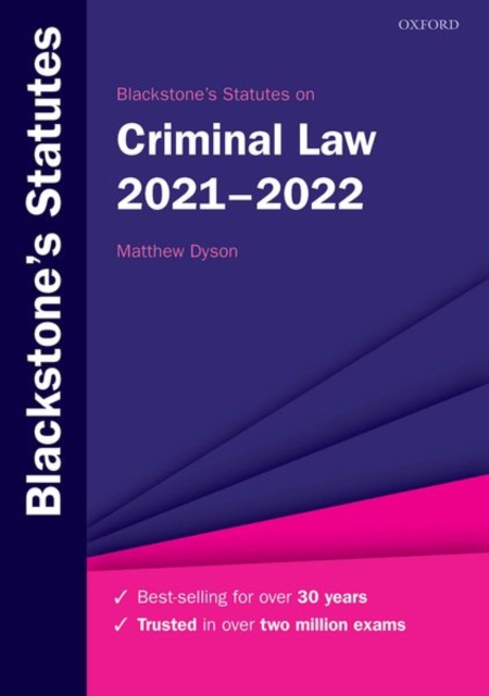 Blackstone's Statutes on Criminal Law 2021-2022, Paperback / softback Book