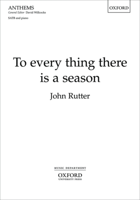 To every thing there is a season, Sheet music Book