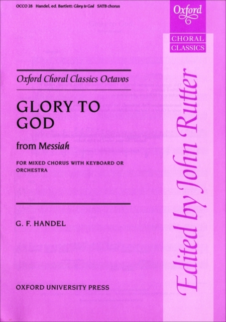 Glory to God from Messiah, Sheet music Book