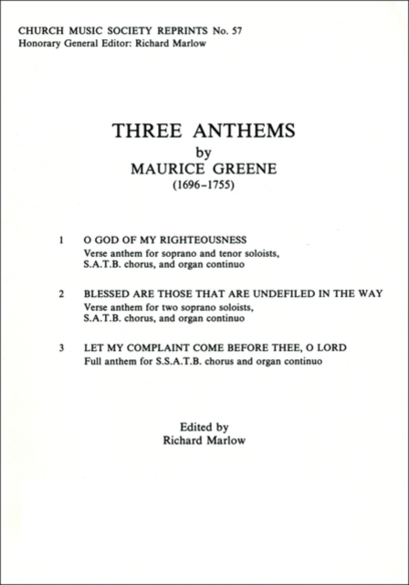 Three Anthems, Sheet music Book