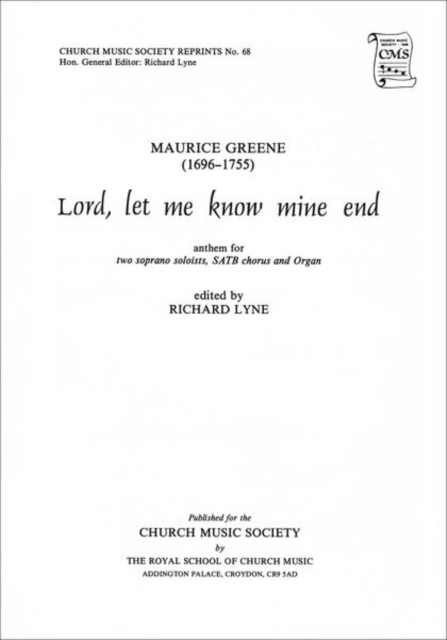 Lord, let me know mine end, Sheet music Book