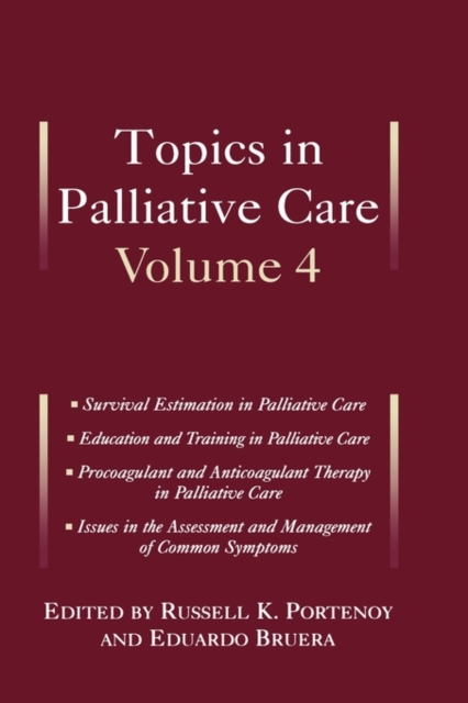 Topics in Palliative Care, Volume 4, Hardback Book