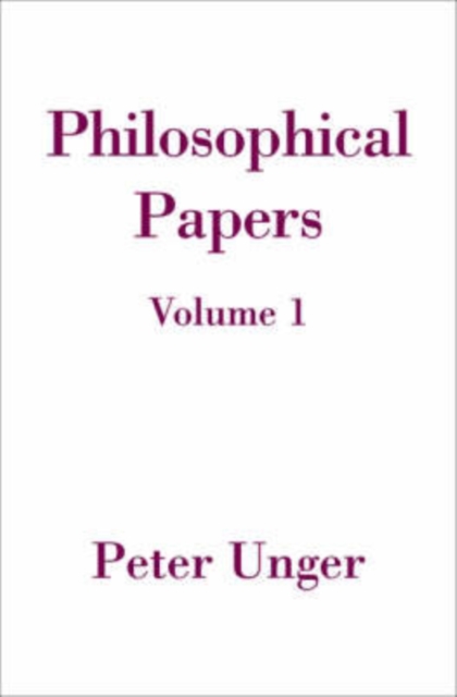 Philosophical Papers: Volume One, Hardback Book