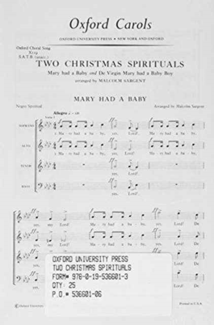Two Christmas Spirituals, Sheet music Book