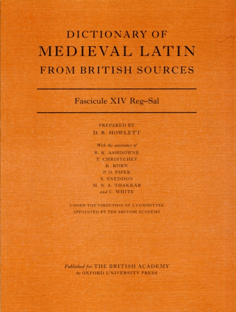 Dictionary of Medieval Latin from British Sources : Fascicule XIV Reg-Sal, Paperback / softback Book