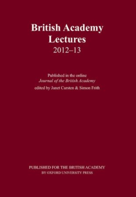 British Academy Lectures 2012-13, Hardback Book