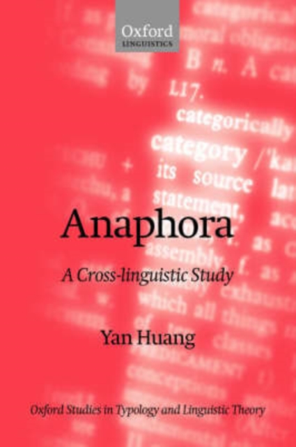 Anaphora : A Cross-Linguistic Study, Paperback / softback Book