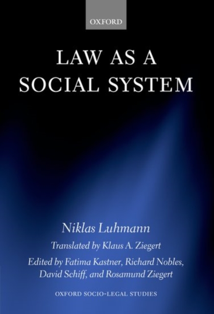 Law as a Social System, Hardback Book