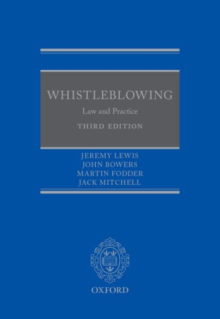 Whistleblowing : Law and Practice, Hardback Book